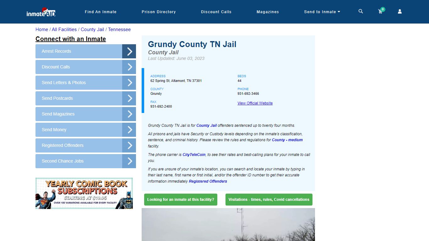 Grundy County TN Jail - Inmate Locator - Altamont, TN